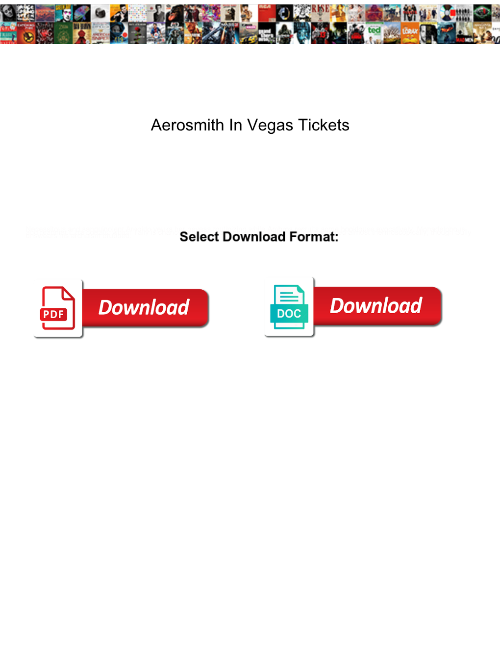 Aerosmith in Vegas Tickets