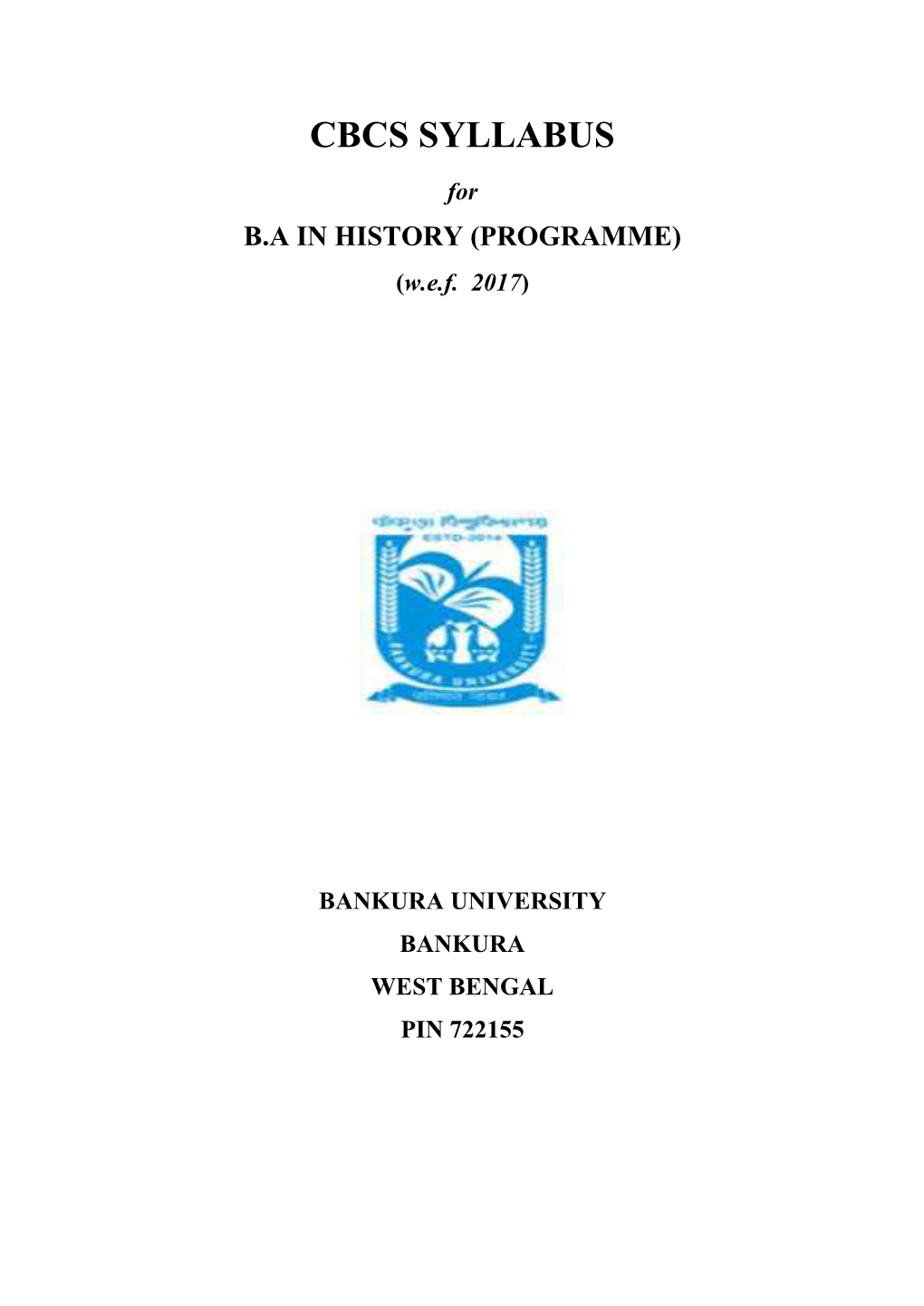 History Programme Syllabus