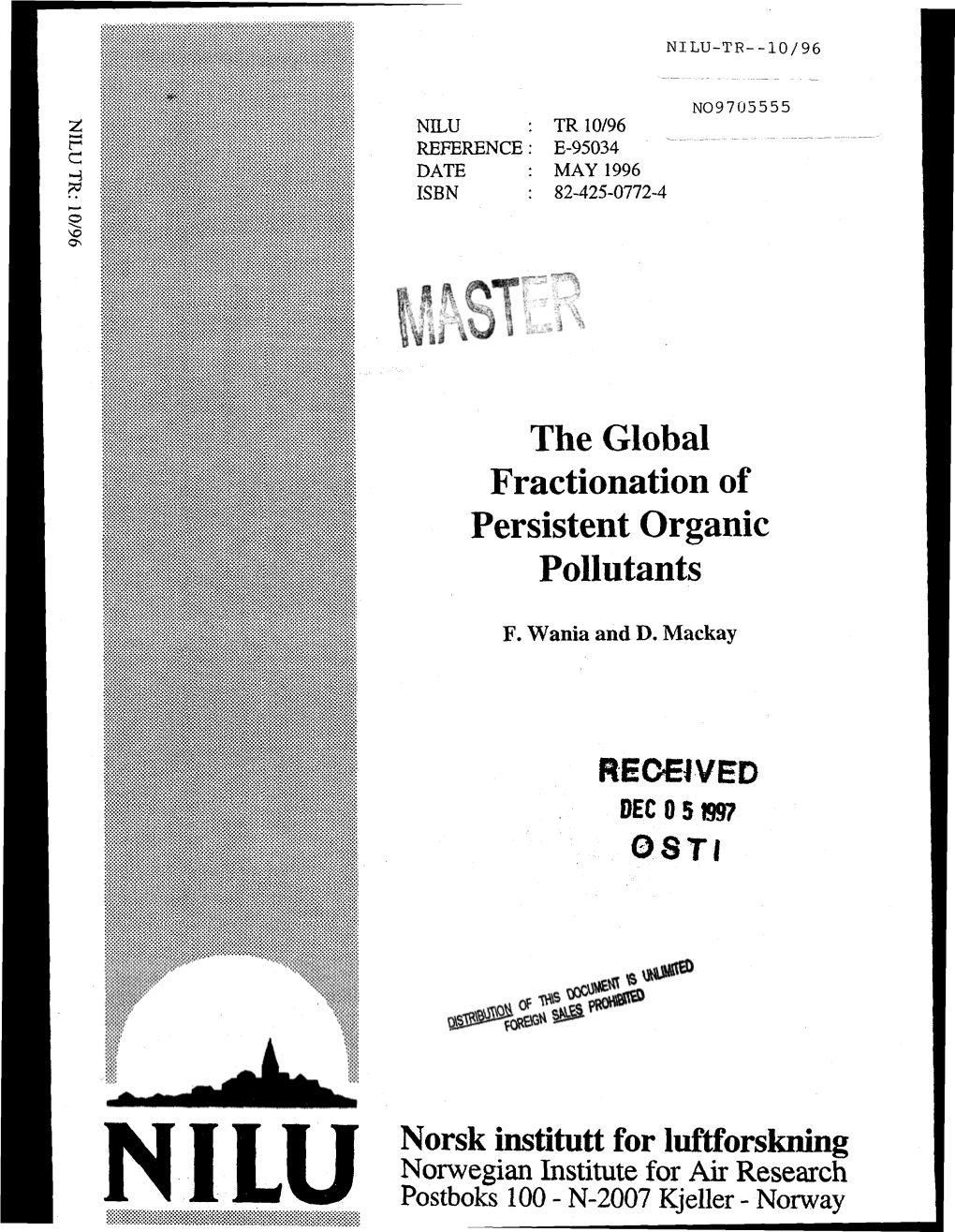 The Global Fractionation of Persistent Organic Pollutants