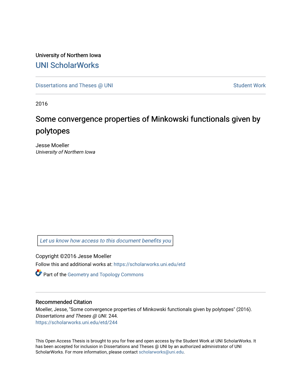 Some Convergence Properties of Minkowski Functionals Given by Polytopes