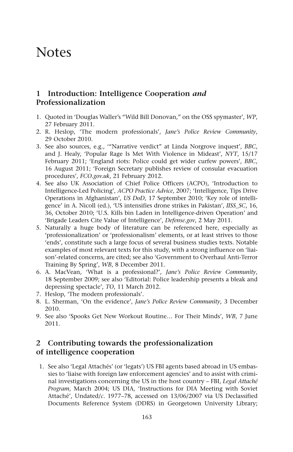 1 Introduction: Intelligence Cooperation and Professionalization