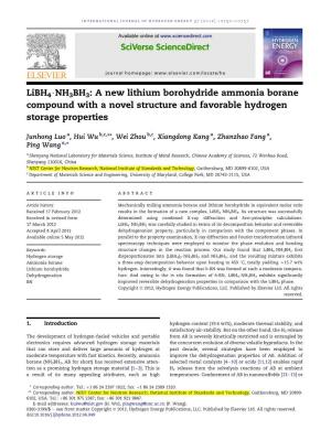 A New Lithium Borohydride Ammonia Borane Compound with a Novel Structure and Favorable Hydrogen Storage Properties