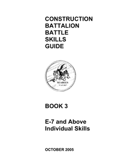 Construction Battalion Battle Skills Guide Book 3 E