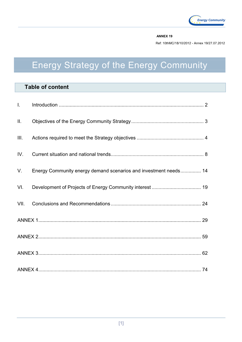 Energy Community Strategy