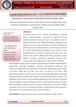 World Journal of Pharmaceutical Research Mitra Et Al