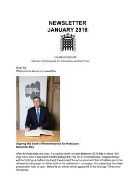 Newsletter January 2016