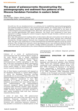 Reconstructing the Palaeogeography and Sediment Flux Patterns of the Miocene Sandakan Formation in Eastern Sabah