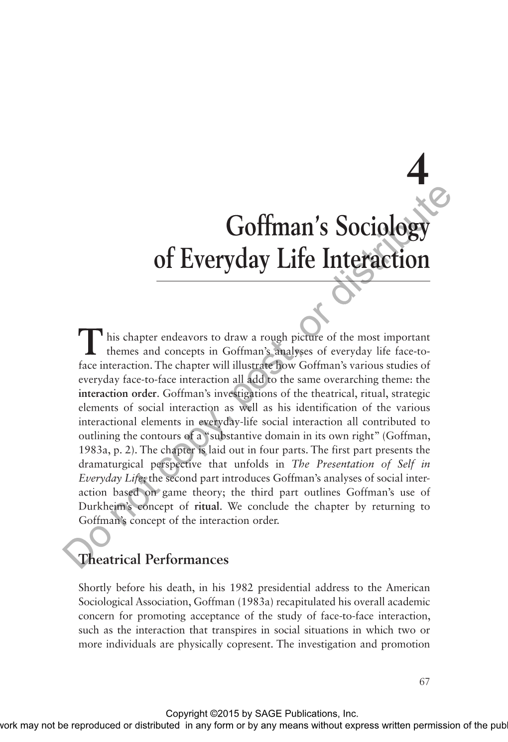 Goffman's Sociology of Everyday Life Interaction