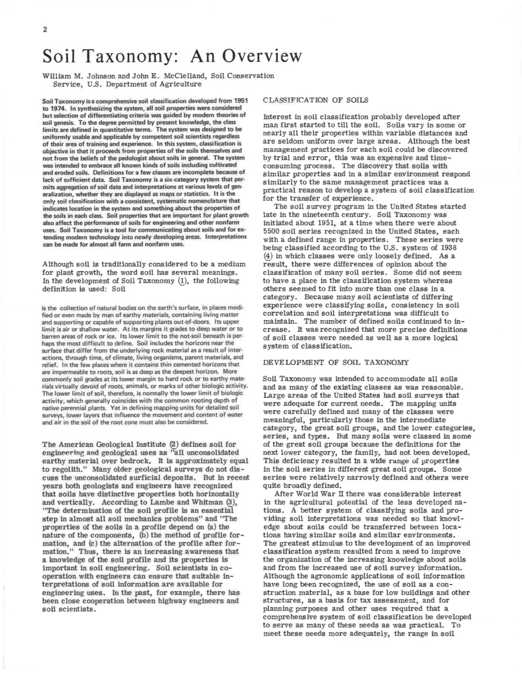 Soil Taxonomy: an Overview William M