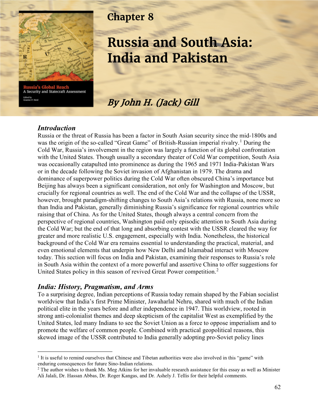 Chapter 8 Russia and South Asia: India and Pakistan