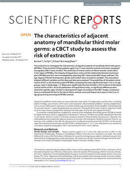 The Characteristics of Adjacent Anatomy of Mandibular Third Molar