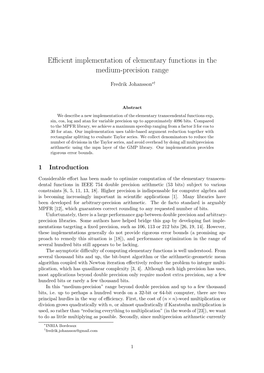 Efficient Implementation of Elementary Functions in the Medium-Precision