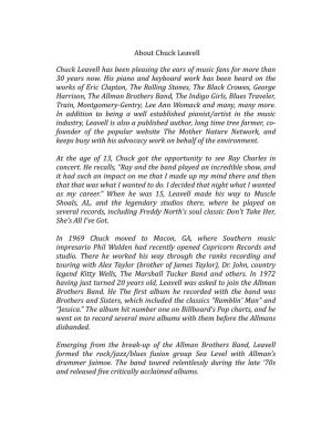 Chuck Leavell Biography (Pdf)