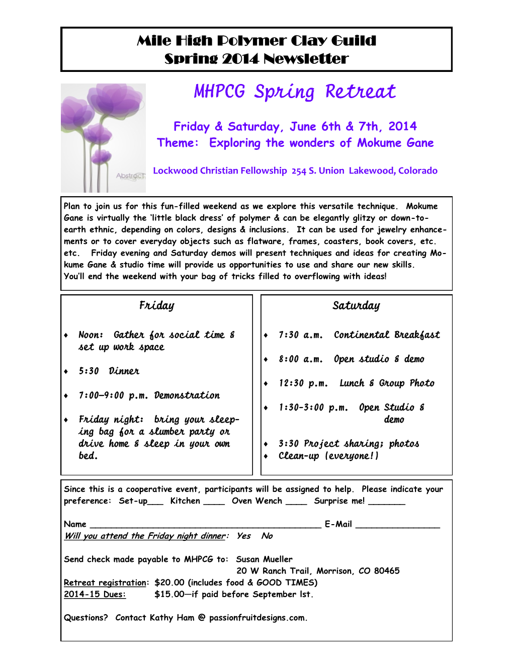 MHPCG Spring Retreat
