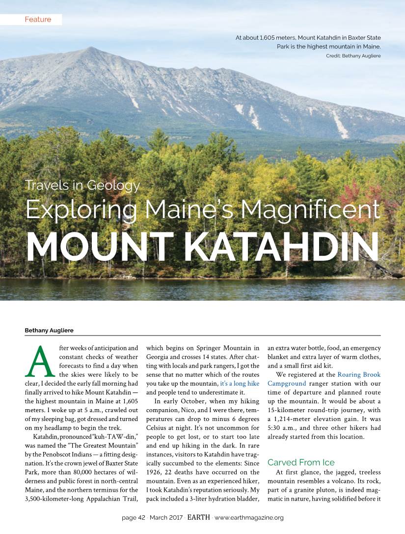 Mount Katahdin in Baxter State Park Is the Highest Mountain in Maine