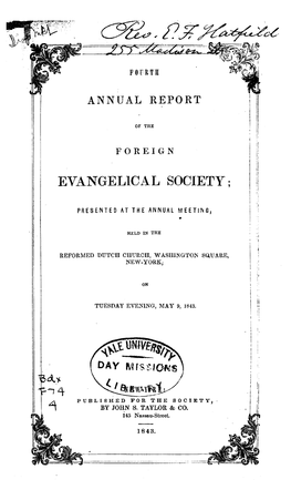 Evangelical Society;