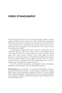 Video Ethnography; Theory, Methods, and Ethics; First Edition