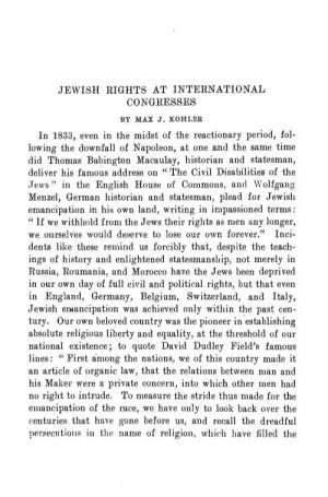 Jewish Eights at International Congresses by Max J