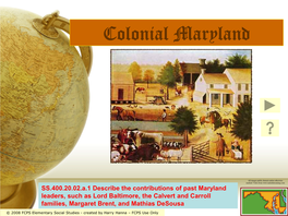 Important People of Colonial Maryland