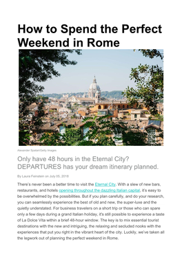 How to Spend the Perfect Weekend in Rome