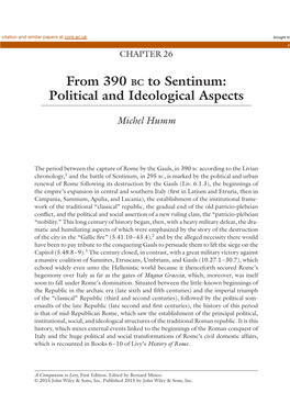 From 390 BC to Sentinum: Political and Ideological Aspects