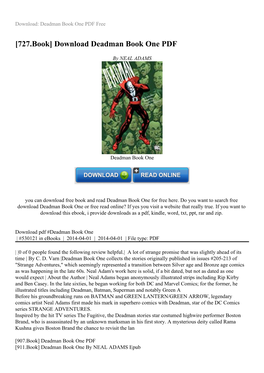 Download Deadman Book One PDF