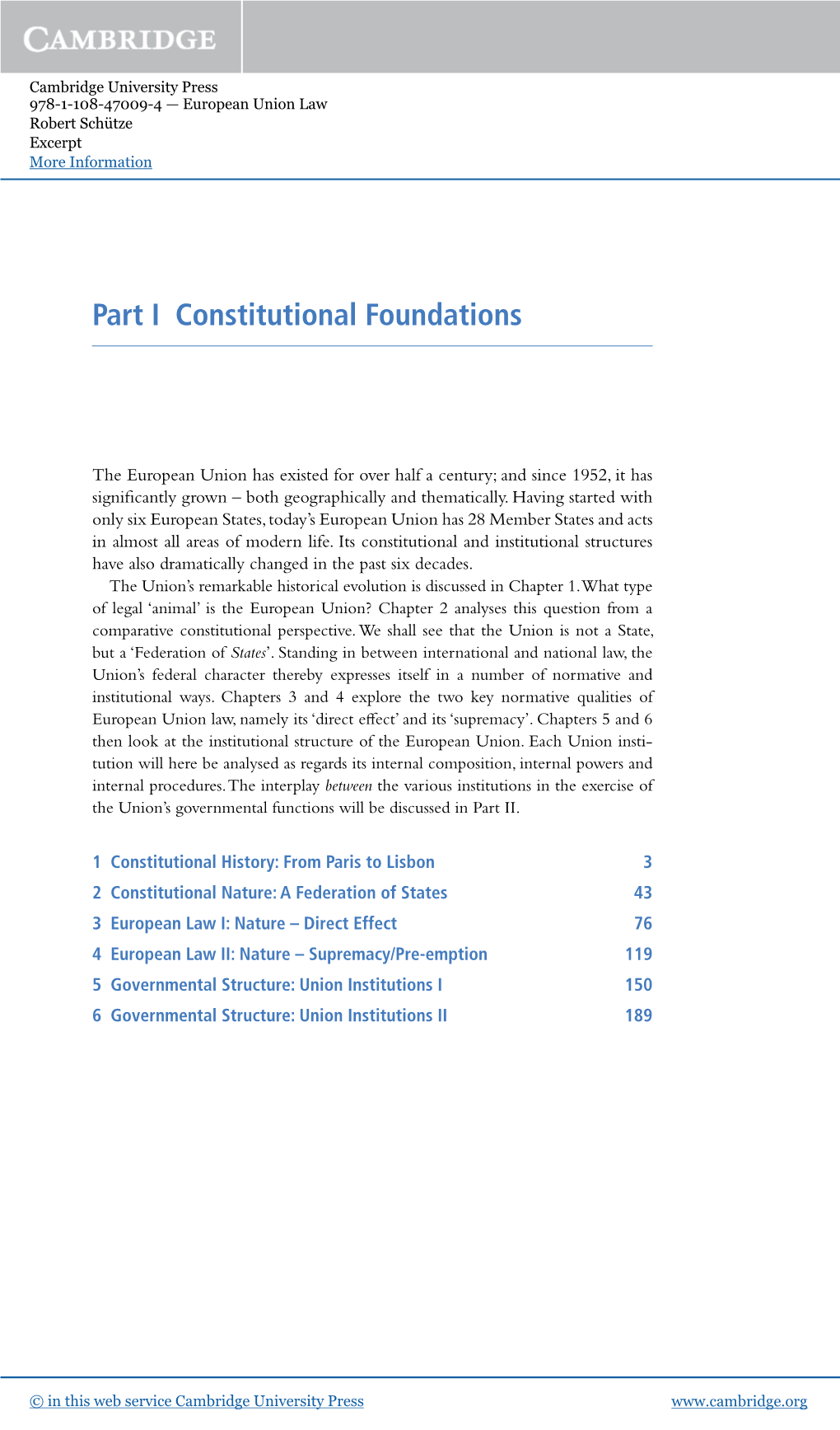Part I Constitutional Foundations
