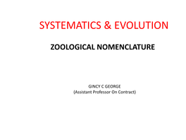Zoological Nomenclature