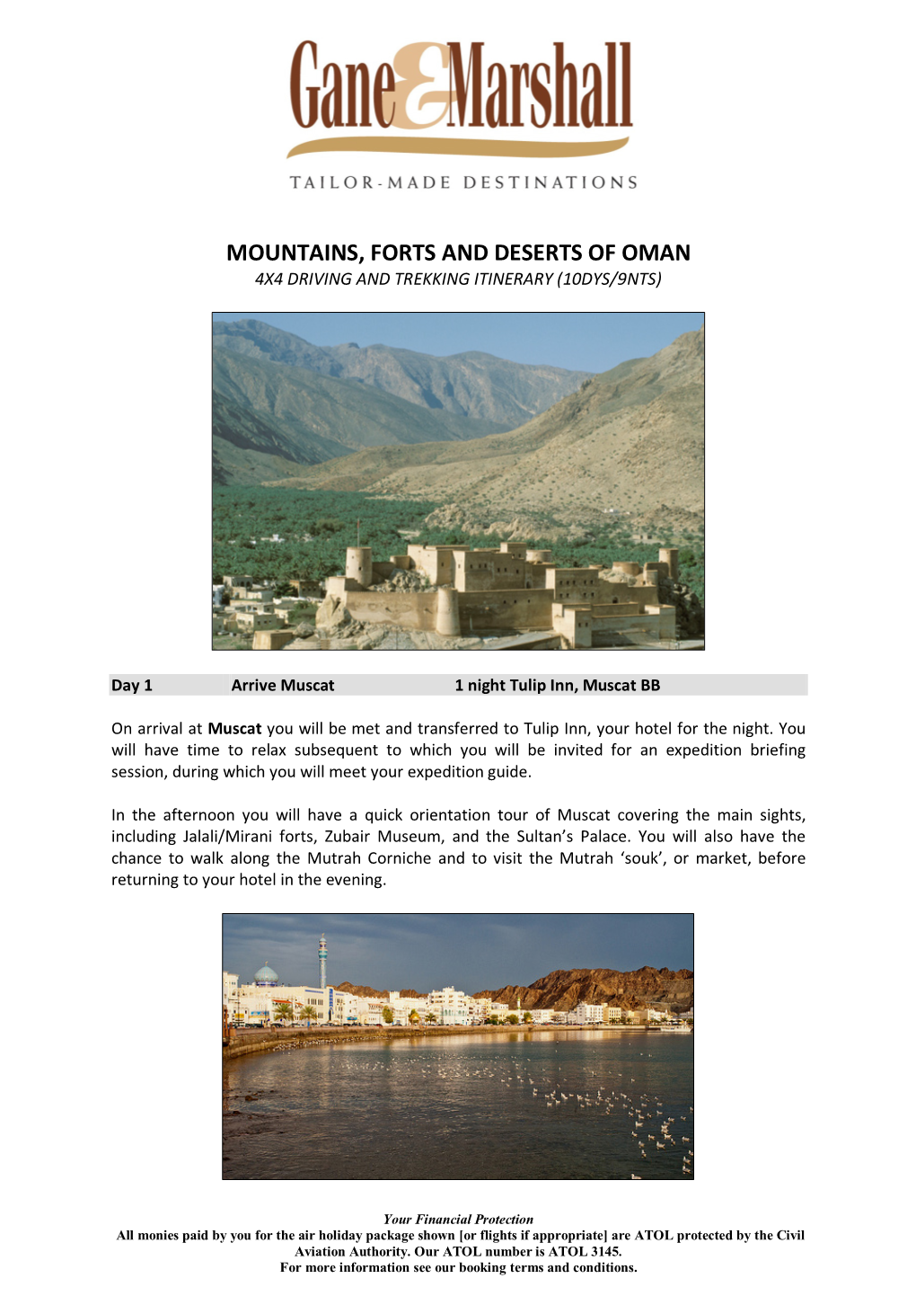 Mountains, Forts, and Deserts of Oman Holiday Itinerary