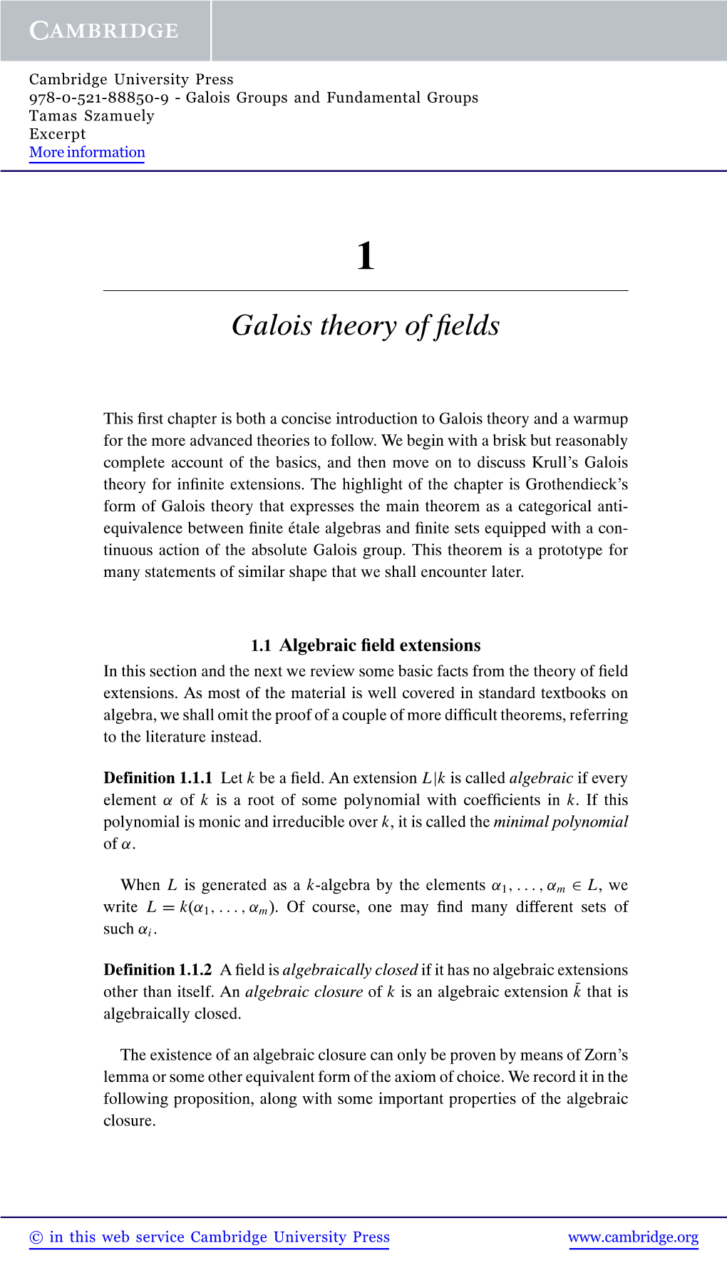 Galois Theory of Fields