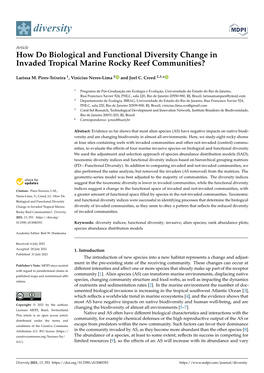 How Do Biological and Functional Diversity Change in Invaded Tropical Marine Rocky Reef Communities?