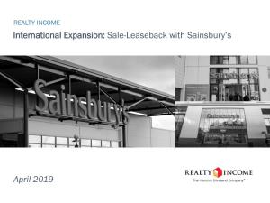 Realty Income International Expansion-Sale Leaseback With