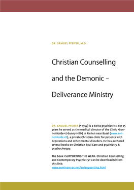 Christian Counselling and the Occult