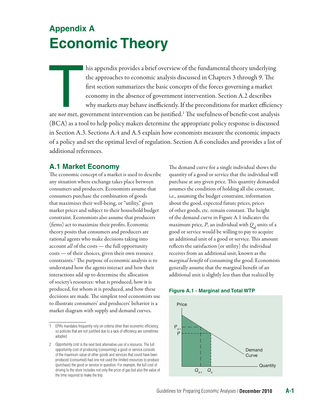 Appendix A: Economic Theory