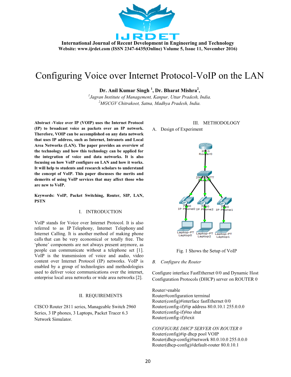Configuring Voice Over Internet Protocol-Voip on the LAN