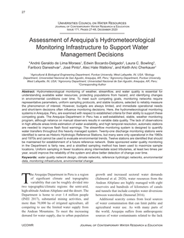 Assessment of Arequipa's Hydrometeorological Monitoring Infrastructure to Support Water Management Decisions