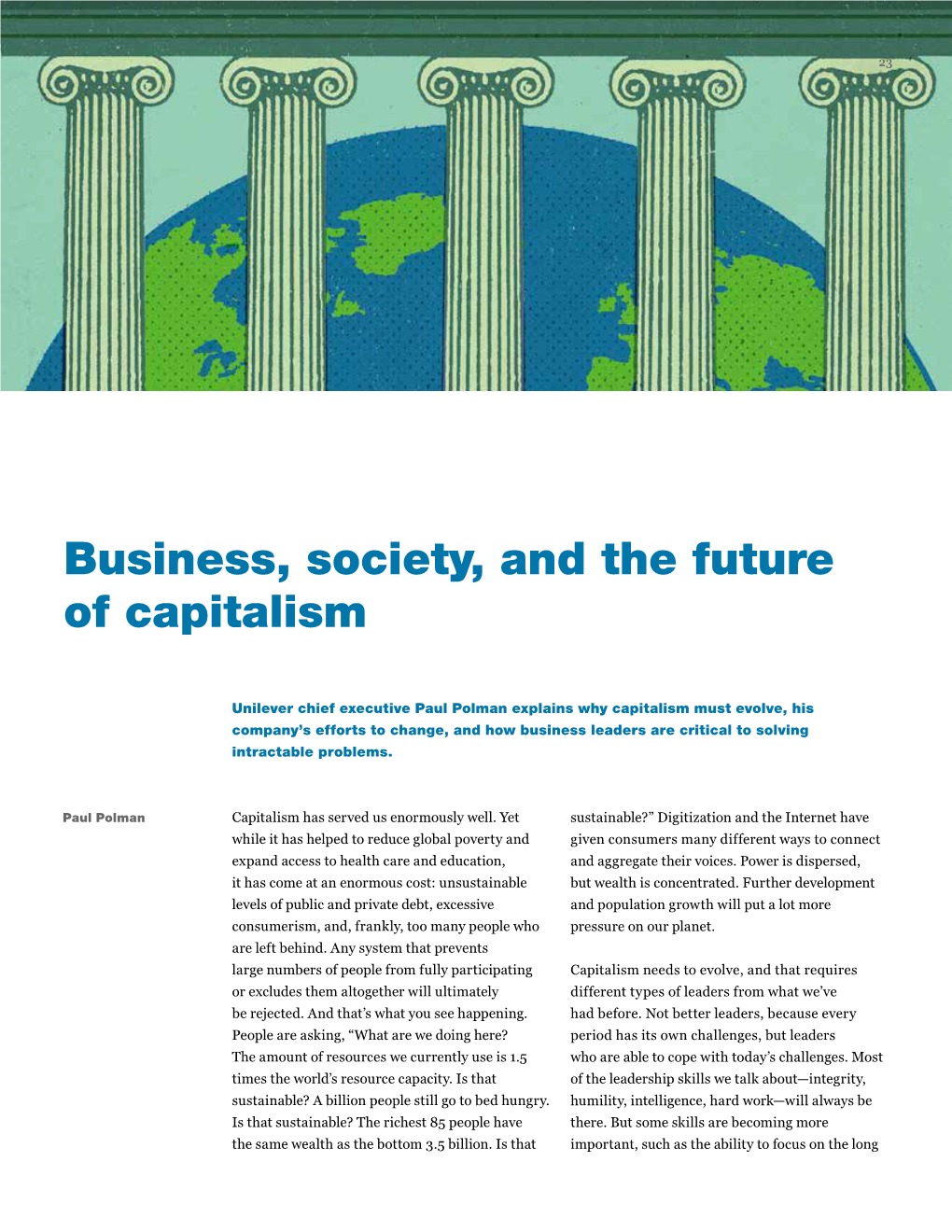 Business, Society, and the Future of Capitalism