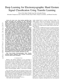 Deep Learning for Electromyographic Hand Gesture Signal Classification