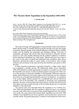 The Oceanic Reefs' Expedition to the Seychelles (1992-1993)