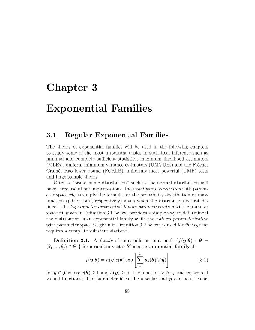 Chapter 3 Exponential Families
