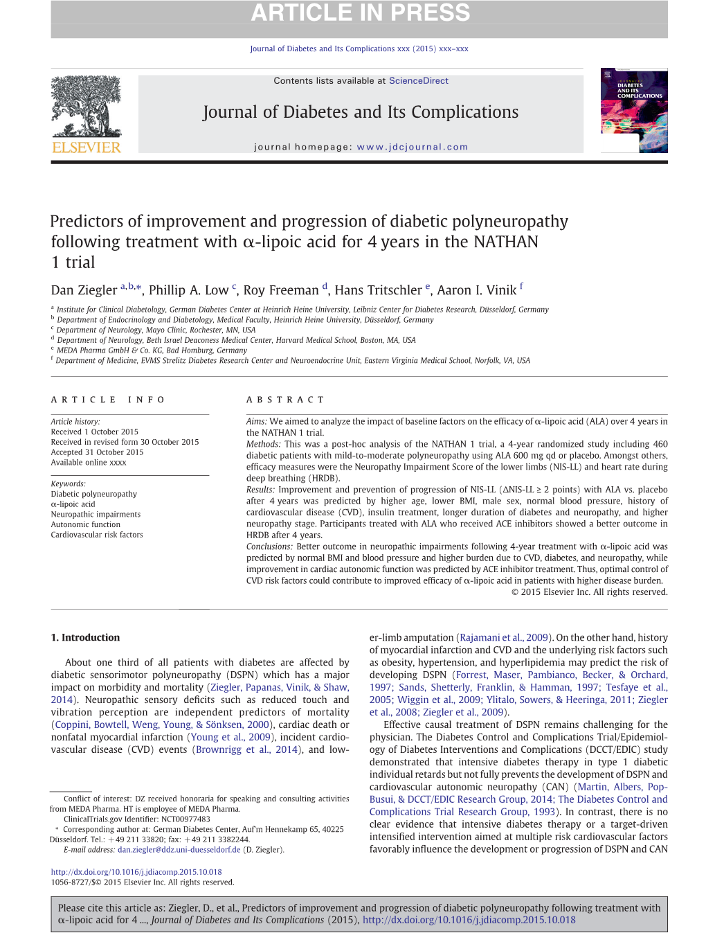 Journal of Diabetes and Its Complications Xxx (2015) Xxx–Xxx