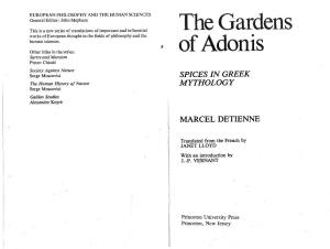 Spices in Greek Mythology Marcel Detienne