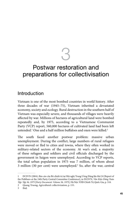 Postwar Restoration and Preparations for Collectivisation