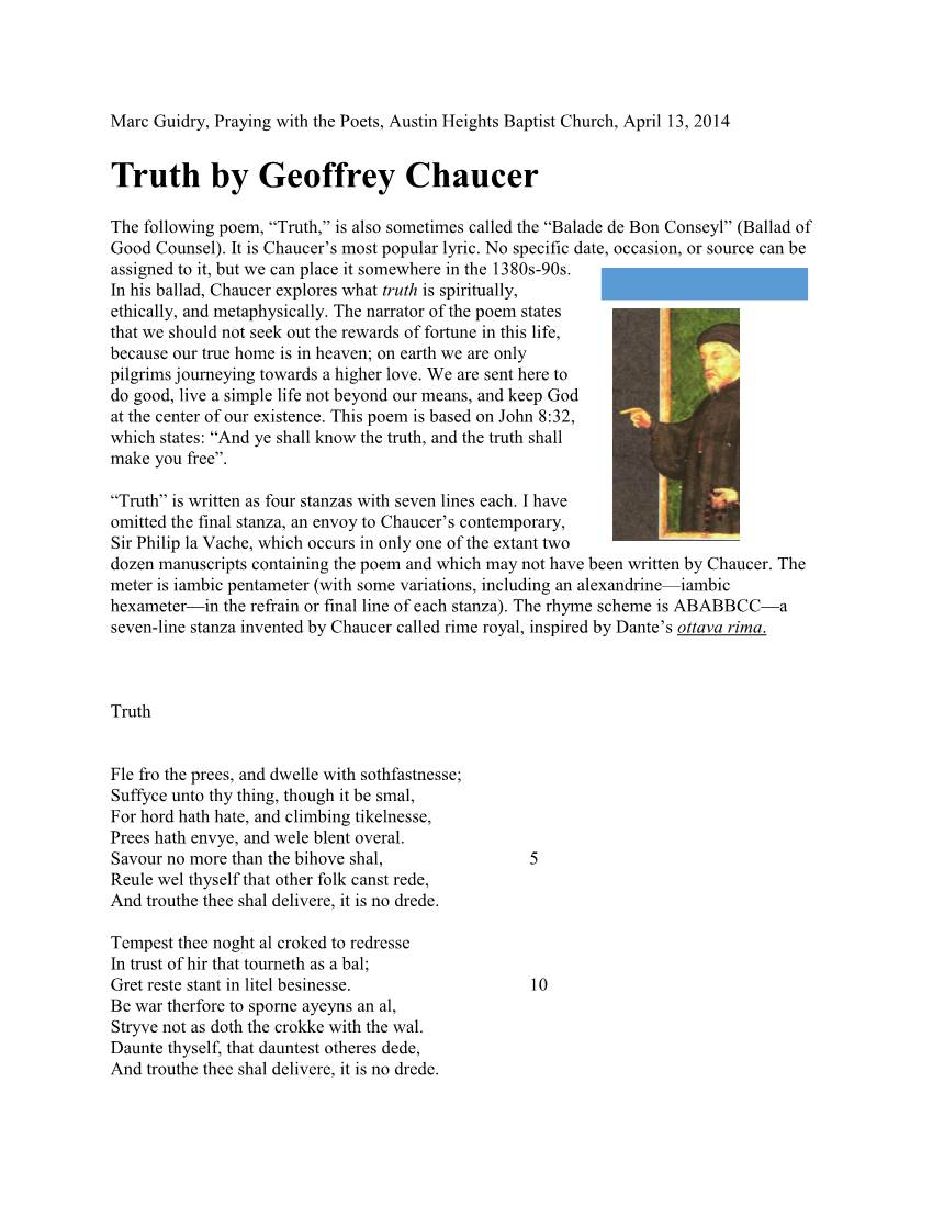 Truth by Geoffrey Chaucer