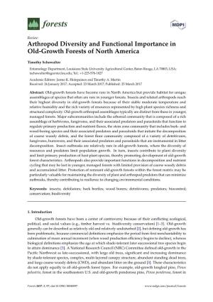 Arthropod Diversity and Functional Importance in Old-Growth Forests of North America