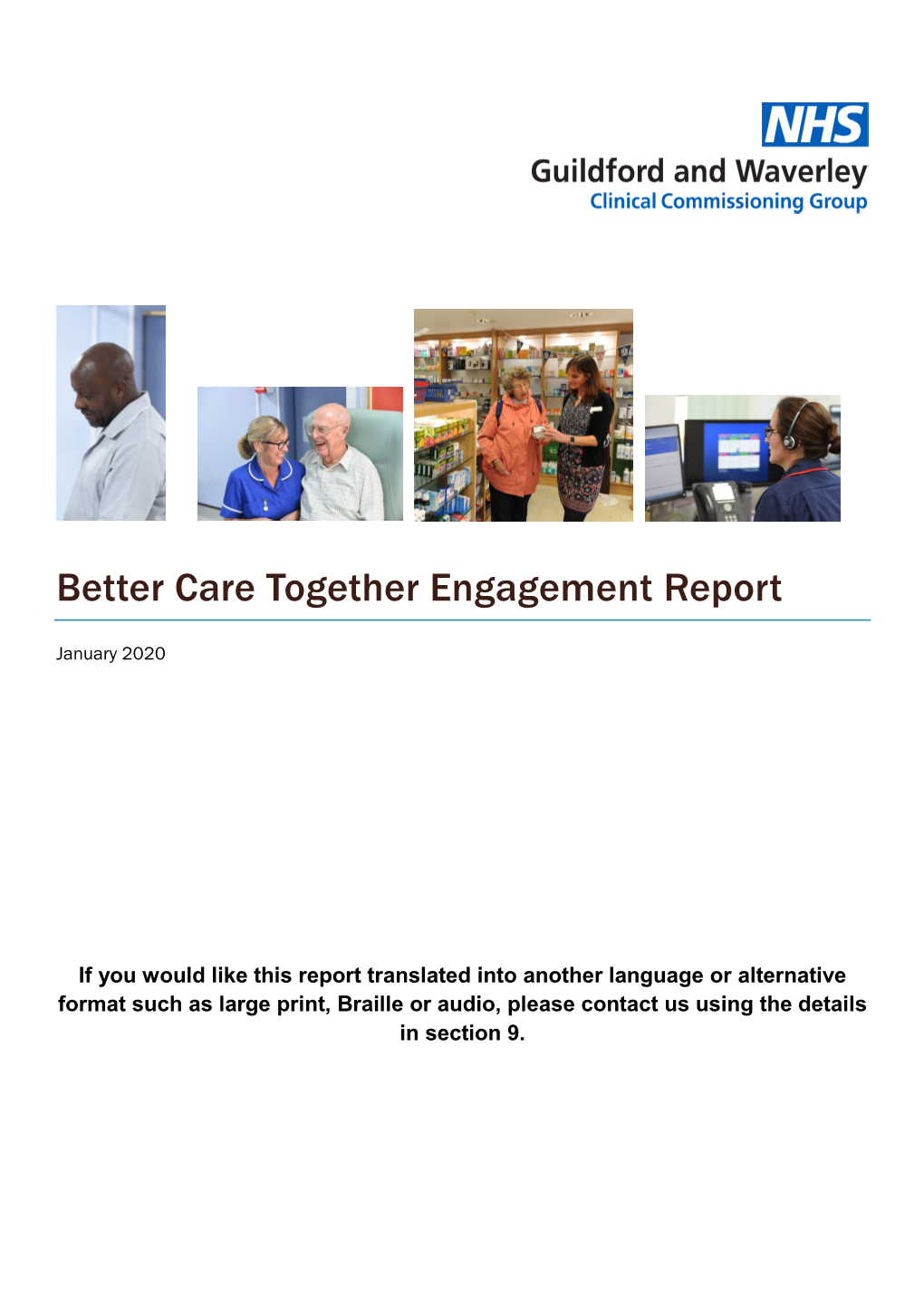 Better Care Together Engagement Report
