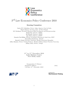 3 Law Economics Policy Conference 2018