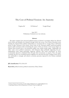 The Cost of Political Tension: an Anatomy