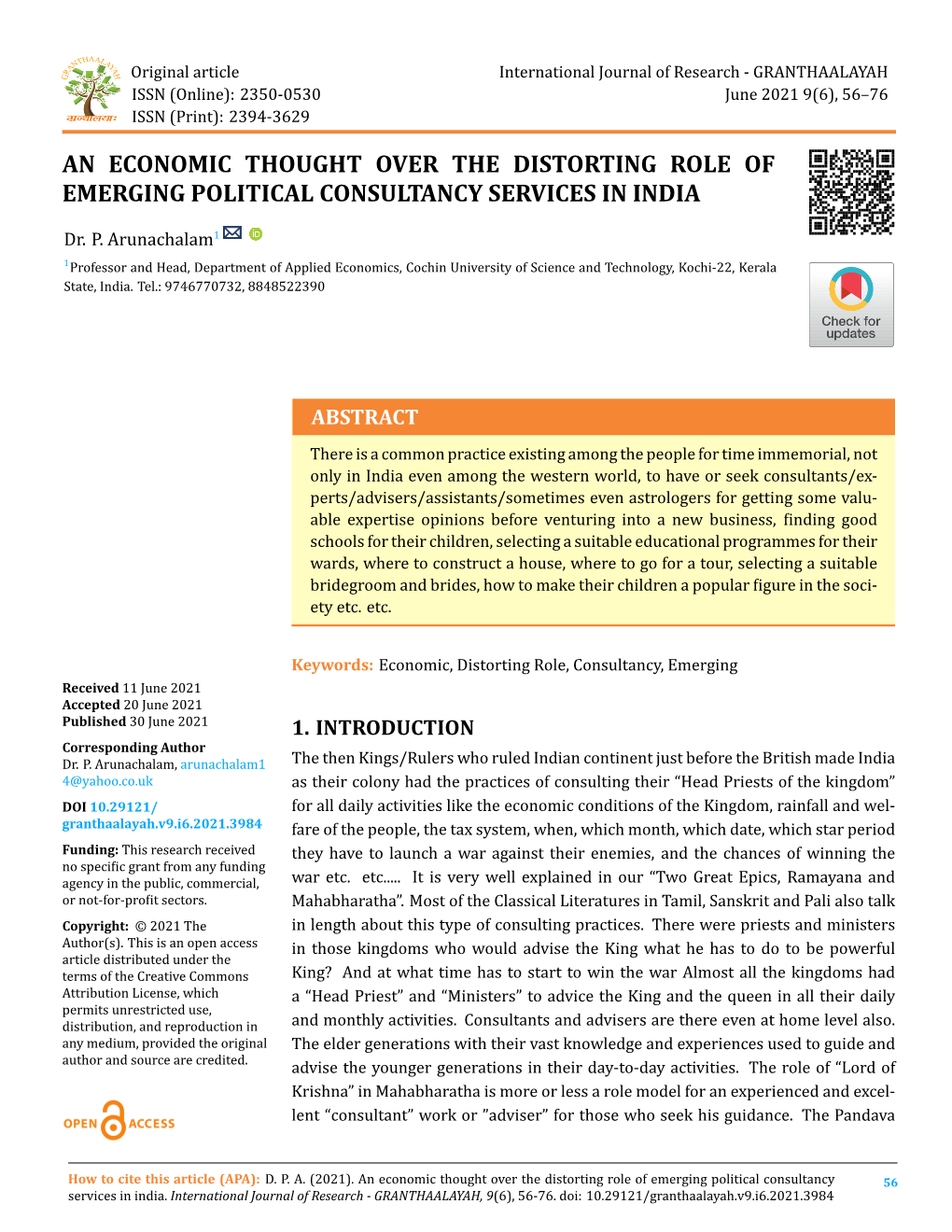An Economic Thought Over the Distorting Role of Emerging Political Consultancy Services in India