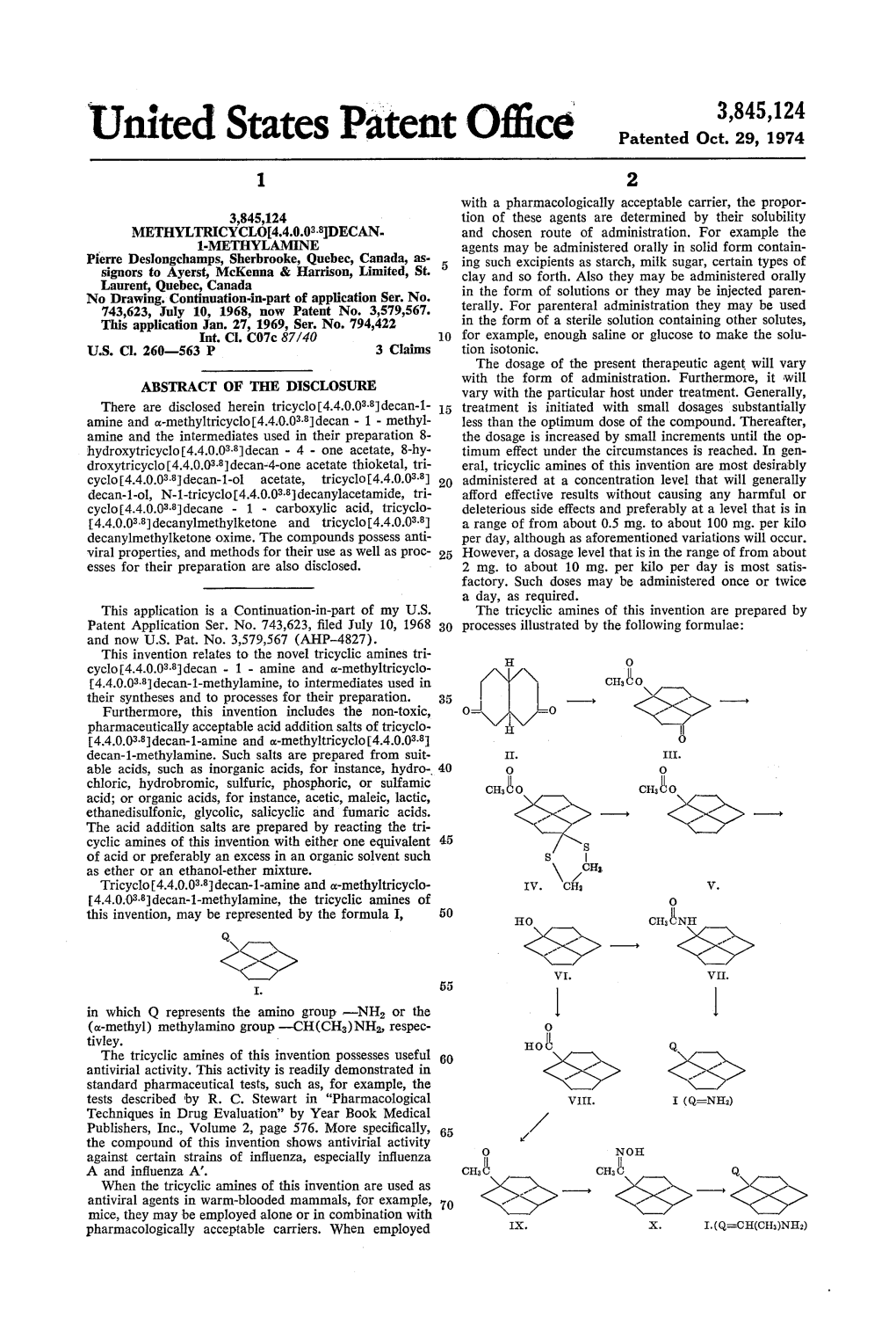 United States Patent Office Patented Oct